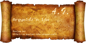 Argyelán Ida névjegykártya