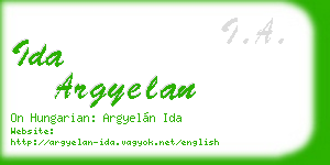 ida argyelan business card